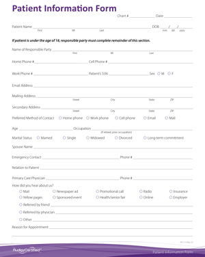 patient information form